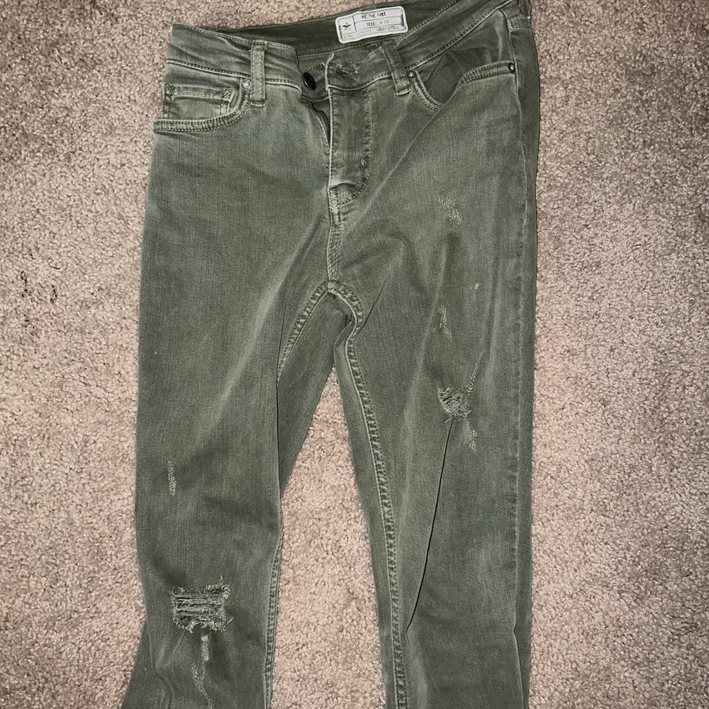 Free People Armyish Green Jeans size 26